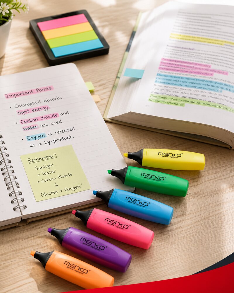 Highlighter Neon 618 Menko 6 warna